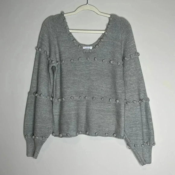 STORIA Gray Pom Pom Sweater - Picture 4 of 13